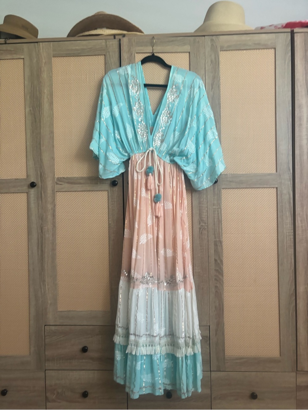 Boho long summer dress day or night, beautiful sequences tailored with elegance…